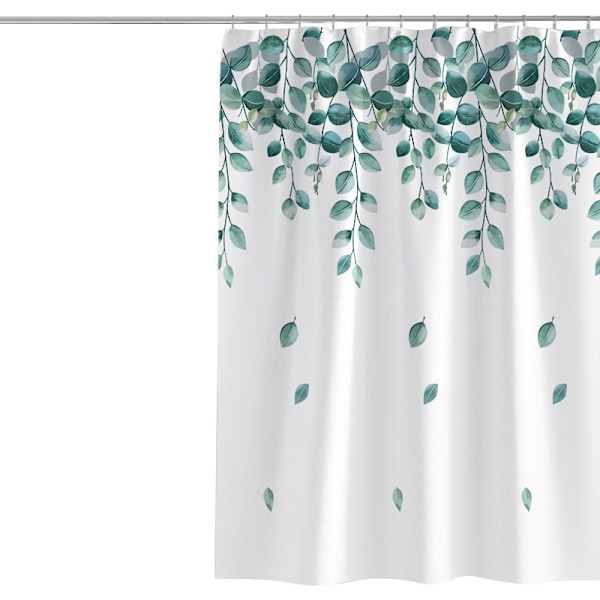 Infusion Shower Curtain, 80 W*180 H 1 piece Shower Curtain Green Leaf Plant Anti-Mildew Shower Curtain Waterproof and Washable Polyester Fabric Showe