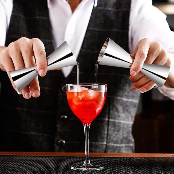 304 rustfrit stålmål til cocktails, integreret vægt, (30/60 ml)