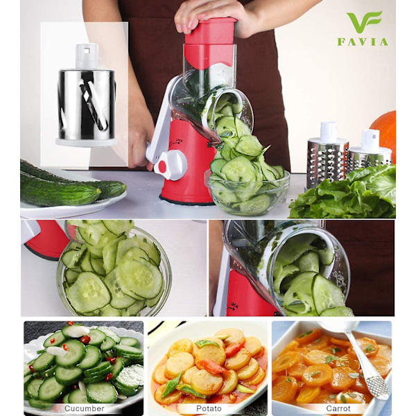 Kätevät pyörivät vihannesleikkurit juustoraastimelle silppuri Veg
