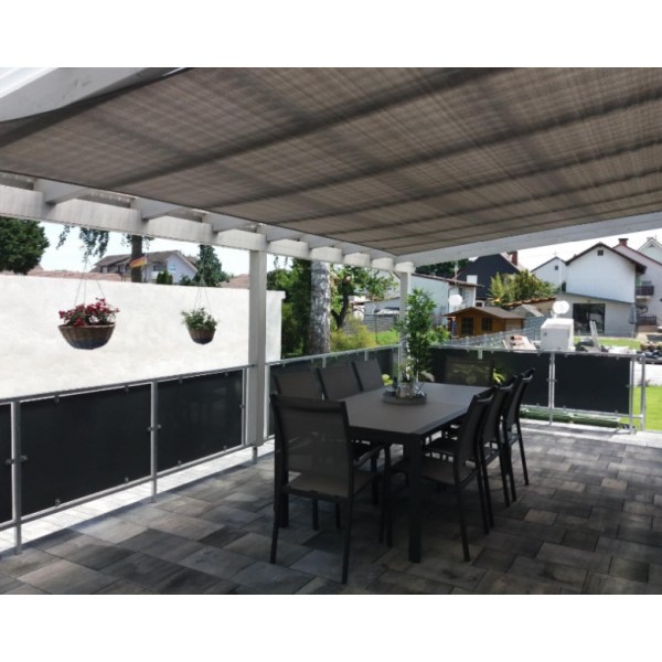 Rektangulær skygge sejl Anti-UV, holdbar, perfekt til terrasse, have, (2 x 3 m, grå)