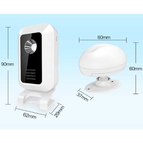 Liiketunnistin Hälytys Sisäänkäynti Hälytys - Langaton Ovikellon 60 Soittoäänellä Kauppa/Market/Toimisto Summeri Ilmaisin 120dB Turvahälytin, Paristokäyttöinen