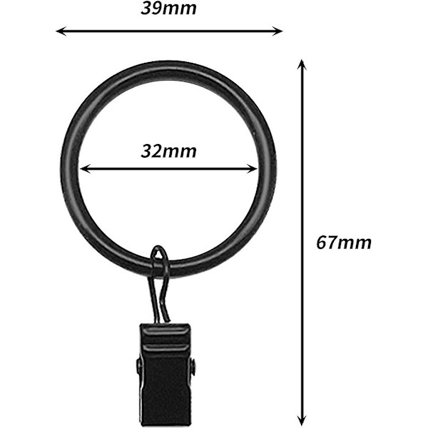 50 kappaletta verhorinkuloita, sisähalkaisija 32 mm, ulkohalkaisija 39 mm