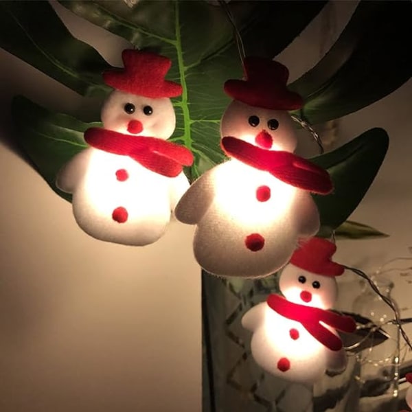 Christmas Snowman String Lights, 10ft 20 LED vattentäta ljusdekorationer,