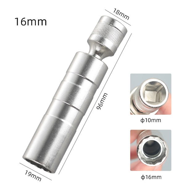2 kpl 14 mm/16 mm sytytystulpan liitäntähylsyä, irrotusavaimet autojen korjaukseen