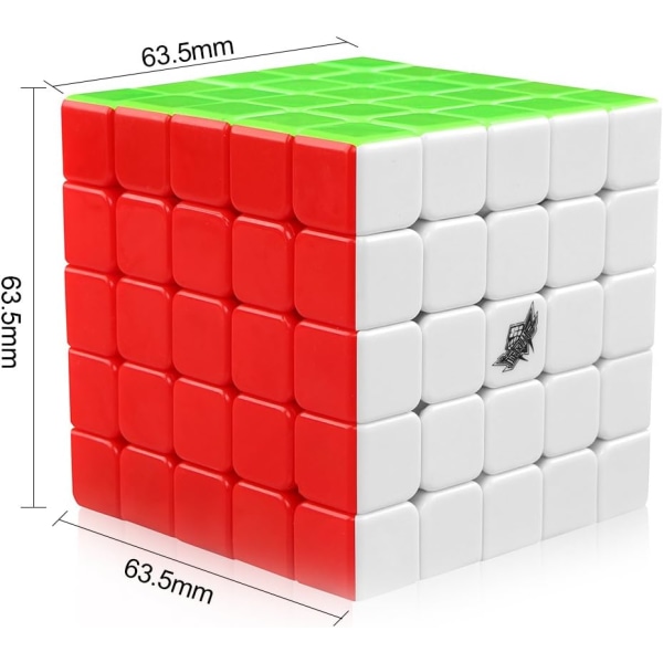 Gutt 5x5 Speed ​​kube klistremerkeløs 5x5x5 Magic Cube 63,5 mm Puslespill leker for barn