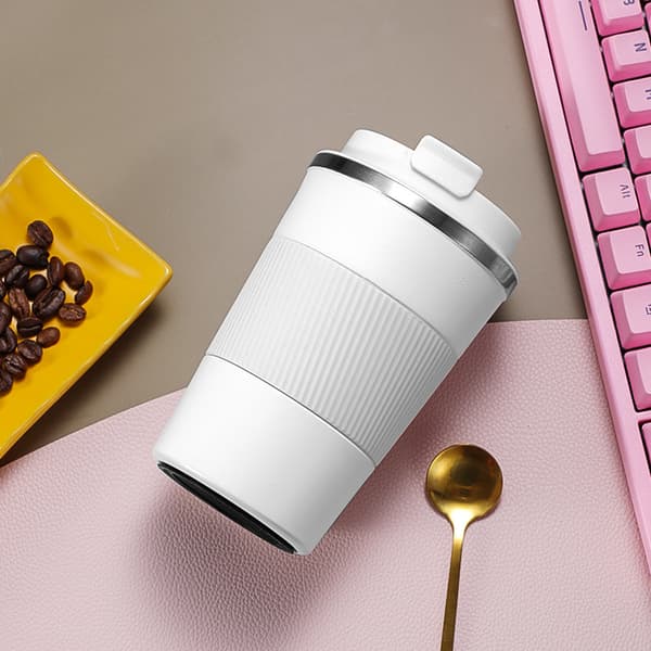510 ml dobbelt rustfrit stål kaffe termokop med skridsikker etui