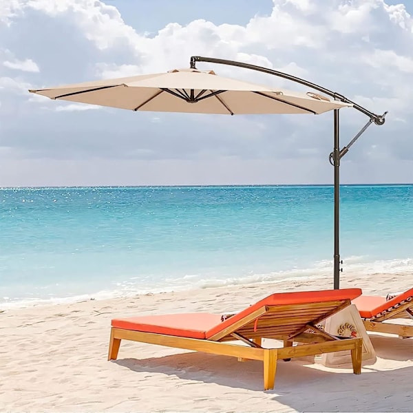 Udskiftningscover til Cantilever Parasol, 3m, 8 Ribber, UV-beskyttelse, Vandtæt, Reservedel til Altan, Have, Pool og Strand