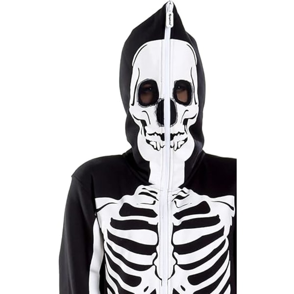 Halloween Skelet Kostume Jumpsuit med Foran og Bagpå Skelet Knogle Print