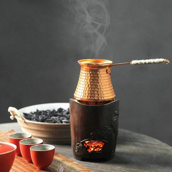 Turkisk kaffebryggare Kaffemaskin Moka Pot 3 personer 200ML Koppar Handgjord