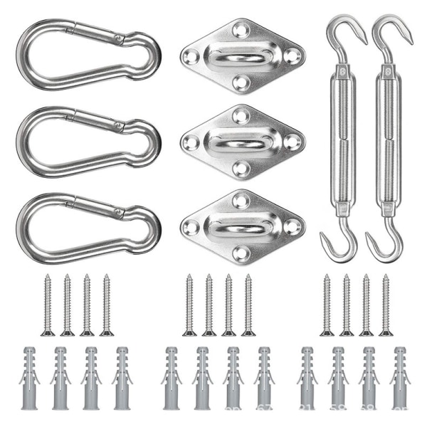 Rektangulær solsejl hardware kit, rustfrit stål kraftig solsejl