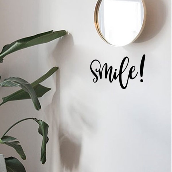 Smil Badeværelse Spejl Dekal Inspirerende Mærkat Motiverende Citat Skilt W