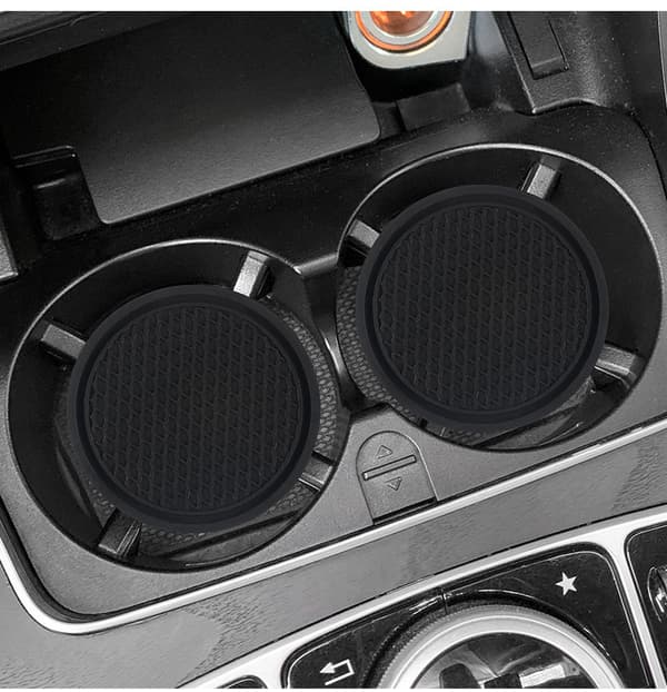 Sett med 6 underlag, Universal Round Coaster Creative Car PVC Insulation Cush