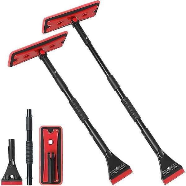 Auton 3-in-1 Lumipensseli, Irrotettava & Teleskooppinen Jääraapa, Laaja Vaahtopää & Ergonomisesti Muotoiltu Kahva, Kevyet Lumienpoistotyökalut Tuulilasi & Maali