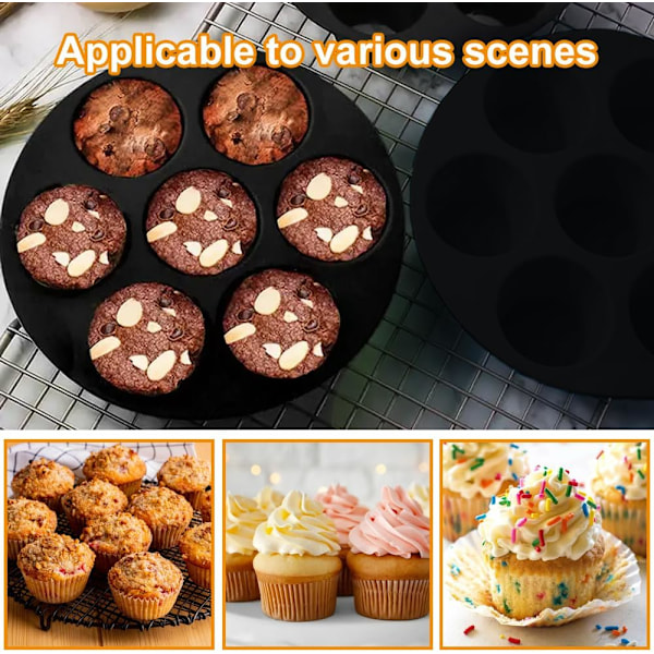 Pieces Air Fryer Muffinform, Muffinform, Silikon Muffinform, Silikon Muffinform til Air Fryer til 7 Muffins og Kager, til Kager, Muffinforme