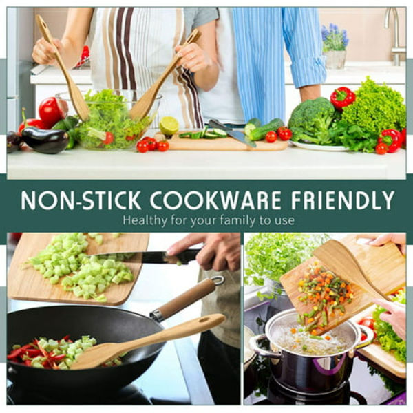 Trespans av tre for matlaging 13 tommer trespade for nonstick