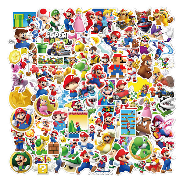 Mario-tarrat 100 kpl sarjakuva graffiti kupit tietokone lapset statio
