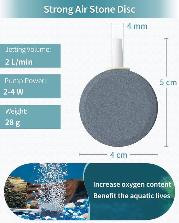 Akvarie Disc Bubbler 4cm Rund Oxygen Diffuser Bobleudløsningsværktøj til Nan