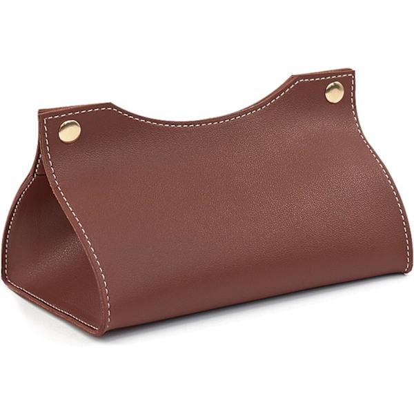 Læder Servietbeholder, Servietholder Servietdispensere, Nordisk Stil Servietbeholder, Sammenklappelig Servietbeholder til Hjemmet, Papir Servietdispenser (Mørkebrun)