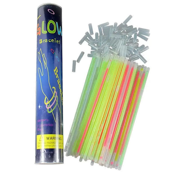 100-pack lysstavarmband, lysande flerfärgade 20CM