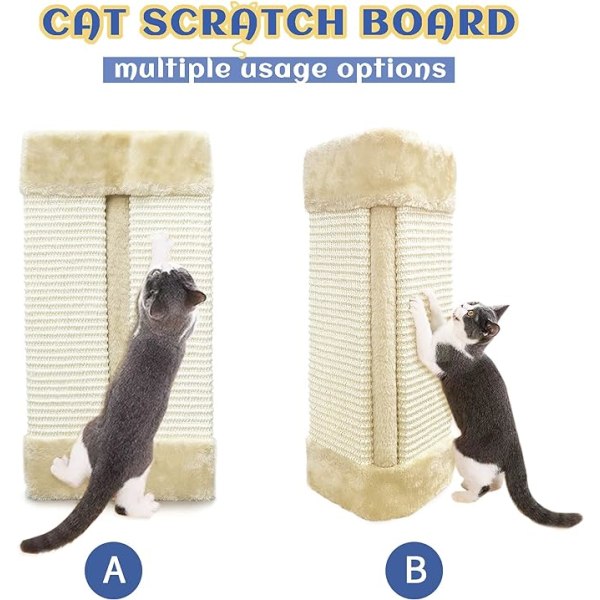 Cat Scratch Board Corner Pet Scratch Pad Vägghängande Scratch Pads till Pr