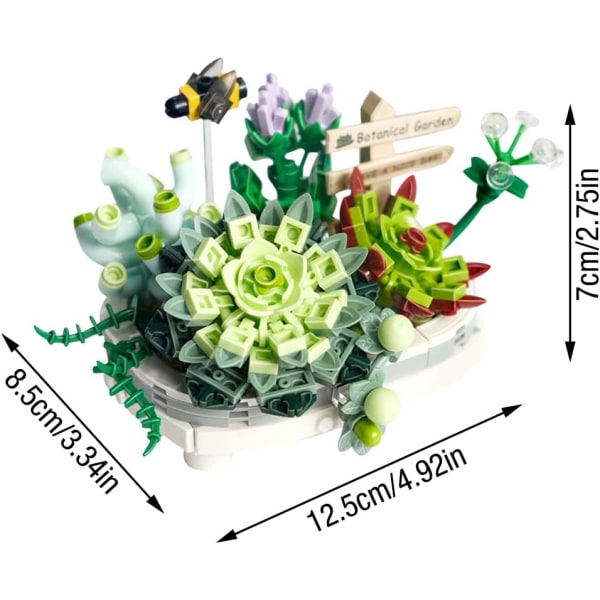 Saftiga Bonsai Byggklossar, 426 Delar Saftiga Krukväxt Byggklossar, med Utsökt Förpackningslåda Lämplig