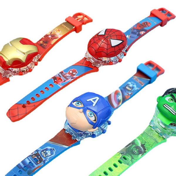 Kids Edition 3D Digital Børne Ur med Musik og Diskotek Lys (Drenge) Captain America
