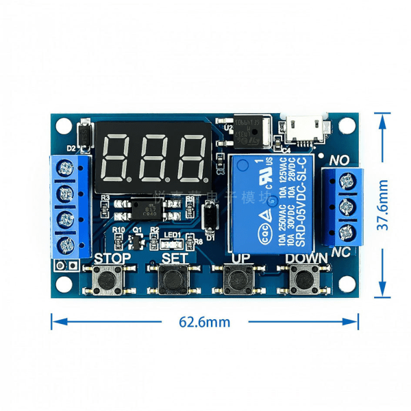 6-30V Justerbar Relæ Timer Cyklus Modul Switch Trigger Forsinkelse Kredsløb Boar