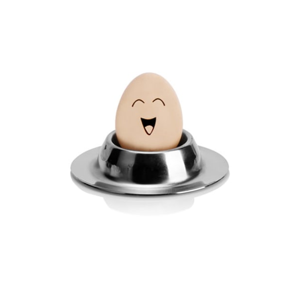 Eggkopper Plater med Base Rustfritt Stål Enkelt Egg Holder Brett Kopp for Br
