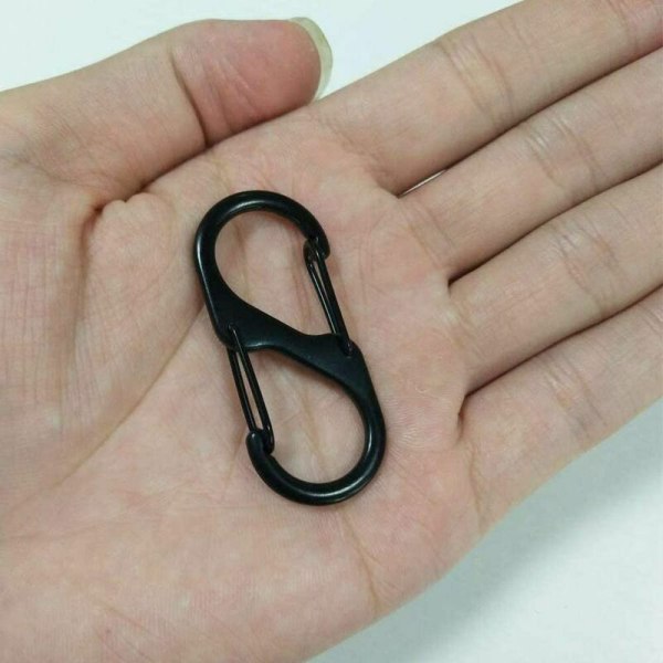 20 stycken Mini S-formade karbinhakar i aluminiumlegering 8 former D