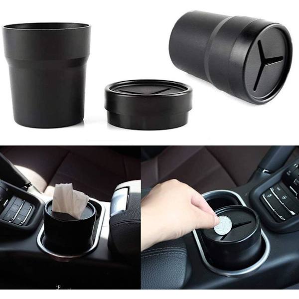 2 kpl Mini PVC Auton Kynäpidike Kolikkopussi Kupinpidike Musta