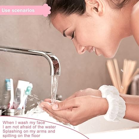 Håndleddshåndklær for kvinner, kompatible med ansiktsvask, Microfiber Wrist Spa Wash
