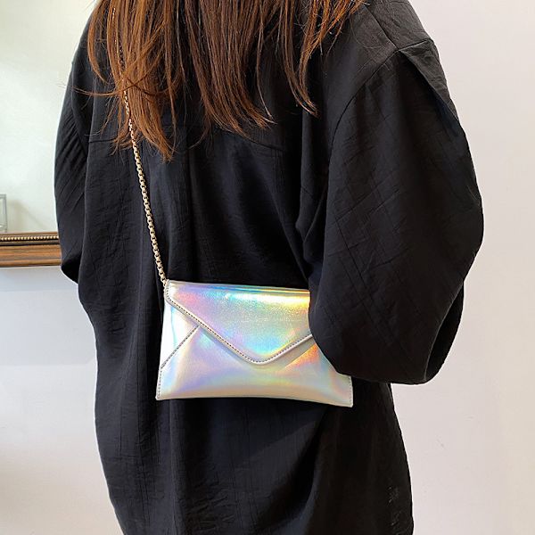 Olkalaukku Muoti Naisille Holografinen Kirjekuori Clutch Käsilaukku Ketju Crossb