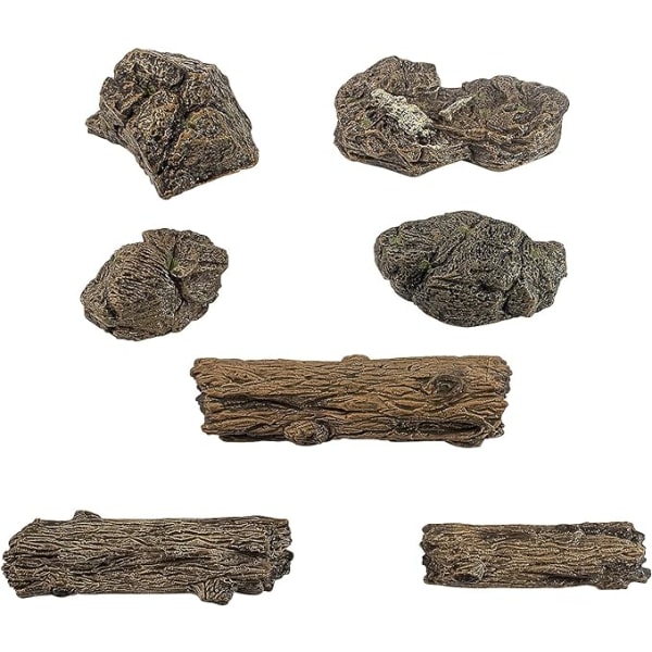 Konstgjord trädstubbe Mini trädgårdsfigurer Stubbar Prydnader Miniatyr Sten