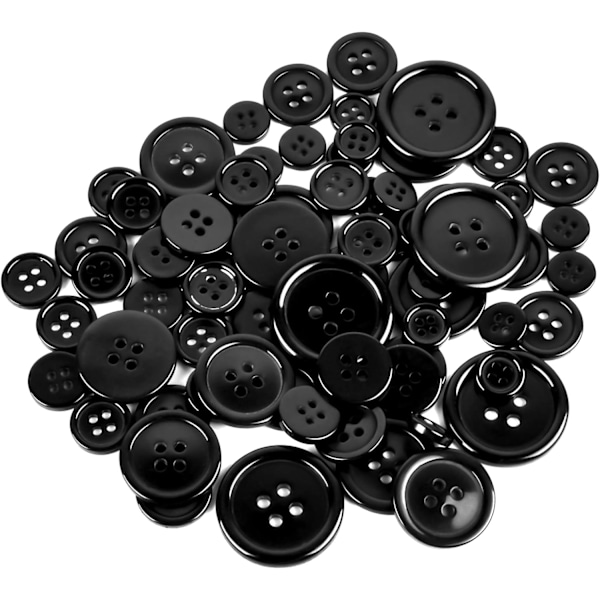 160 stk. 4-huls Knapper, Sort Hvid Knapper, Harpiks Knapper, Sy på Runde Knapper, Harpiks Base Knapper, Sy på Knapper 10,13,15,50,25 mm