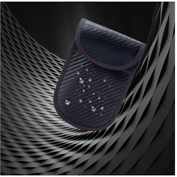 Anti RFID Bilnøgle Etui Signal Blokering Faraday Pung Pose, 2 Pakke RFID Signal Blokering Punge til Bilnøgle, Carbon Fiber Anti RFID Beskyttende Etui--Rektangulær Carbon Fiber