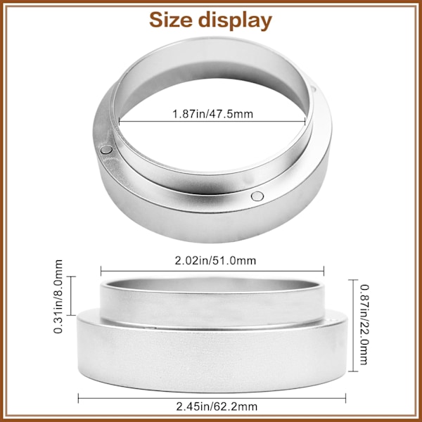 Universal Doseringring i Aluminium 51mm Magnetisk Kaffe Doseringring Espresso Doseringstratt Rostfritt Stål Kaffemaskin Tillbehör för Café Butik Mjölk