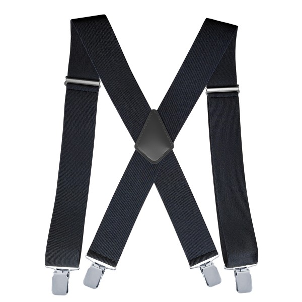 Extra Wide X hängslen för män med svarta eller silverklämmor och tjockt tyg
