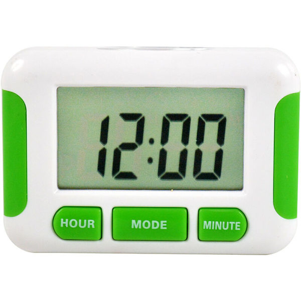 Direkte lednings digitalt ur med 5 separate multiple alarmer - Stoppur, pille