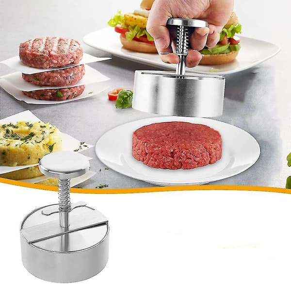 Burgerpresse Rustfritt Stål Burger Maker Hamburgerform perfekt kompatibel BBQ ki