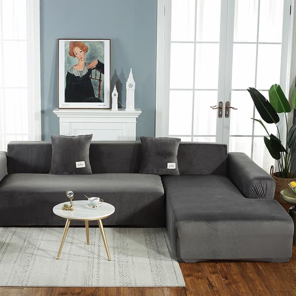 Hörnsoffa Överdrag med Armstöd L-formad Stretch Skyddande Soffa Överdrag