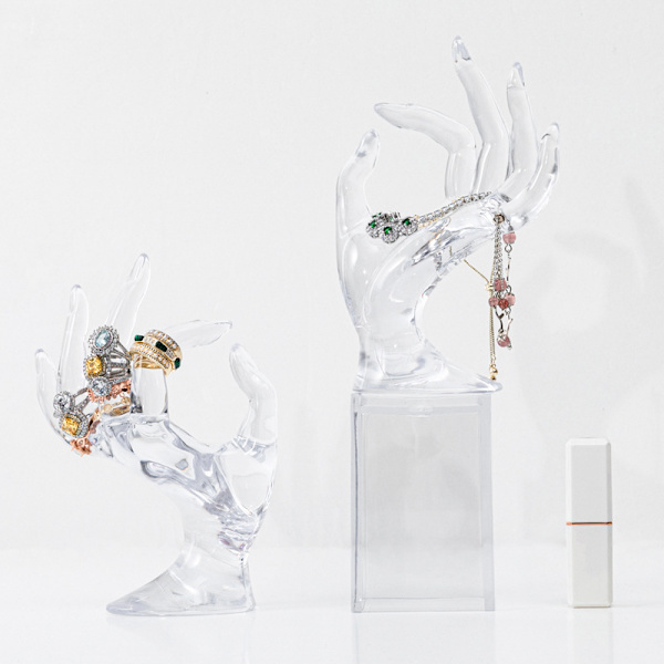 Ok Hand Form Smyckesdisplayhållare Armband Ring (transparent)