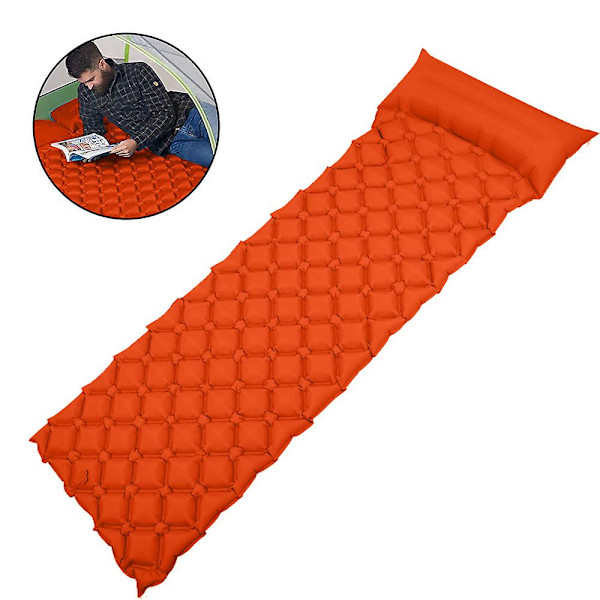 Ultralet oppustelig liggeunderlag, perfekt til camping Orange