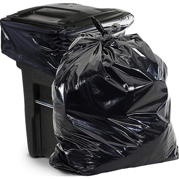 Extra starka sopsäckar - (Stort paket med 50) - Stora svarta plastsoplinjer