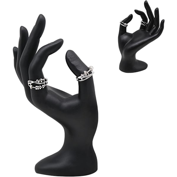 Hand Smyckeshållare, Svart OK-formad Hand Ringhållare, Dam Smyckeshållare för att visa Halsband, Armband, Ringar
