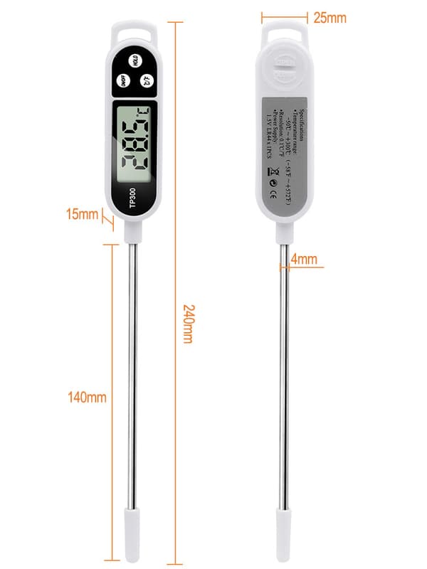 Køkkentermometer tilbehør madlavningstermometer, termometerprobe grilltermometer 5 sekunders LCD-skærm Termometer kompatibelt bagværk BBQ kød
