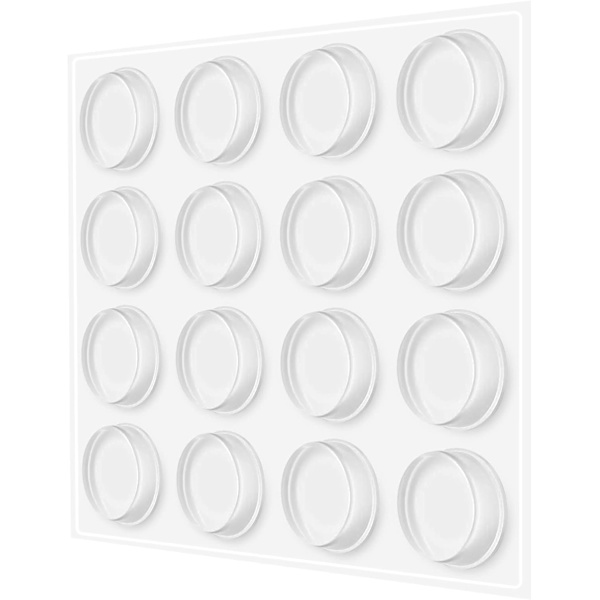 Elastinen silikonityyny, seinäpysäytin ovenkahvalle, pyöreät silikonityynyt, itseliimautuva silikoni seinille, kaapeille ja lasille Ø 19mm