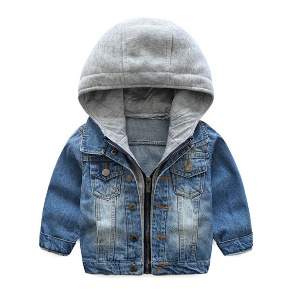 Miesten huppari denim-takki rento takki pitkähihainen takki 120cm takki