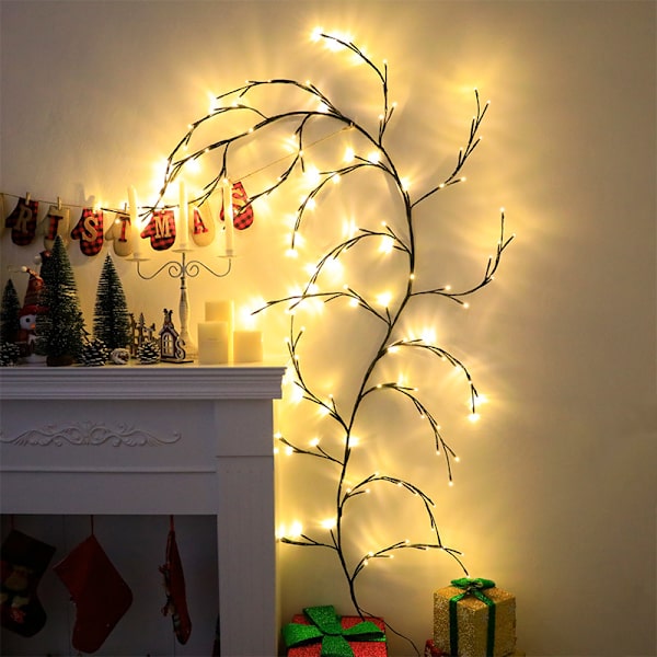 Lighted Willow Vine Home Décor Kunstig Vine Hage Veggkunst De