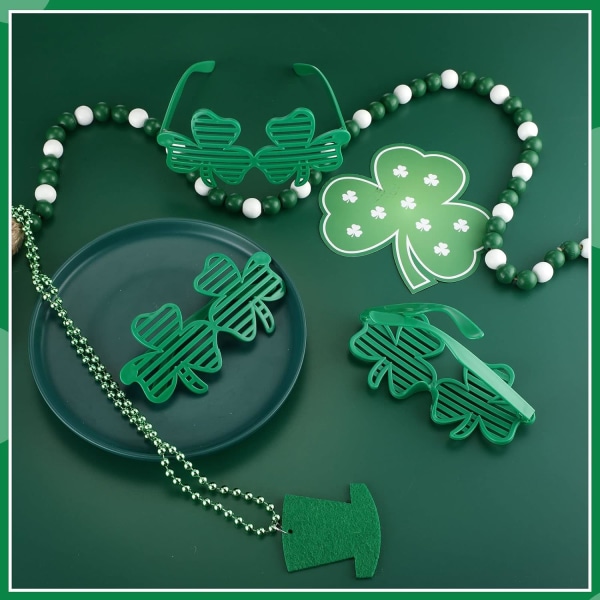 10 stk. Shamrock-briller Grønne Leprechaun-briller Kostume Gl