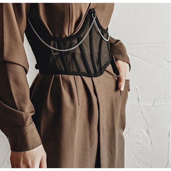 Korsetter för kvinnor Sexig Underbust Gotisk Topp Shaper Modellering Strap